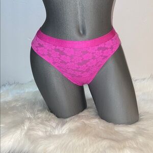 Victoria’s Secret Pink Everywhere Lace Thong Panty Underwear. NWT